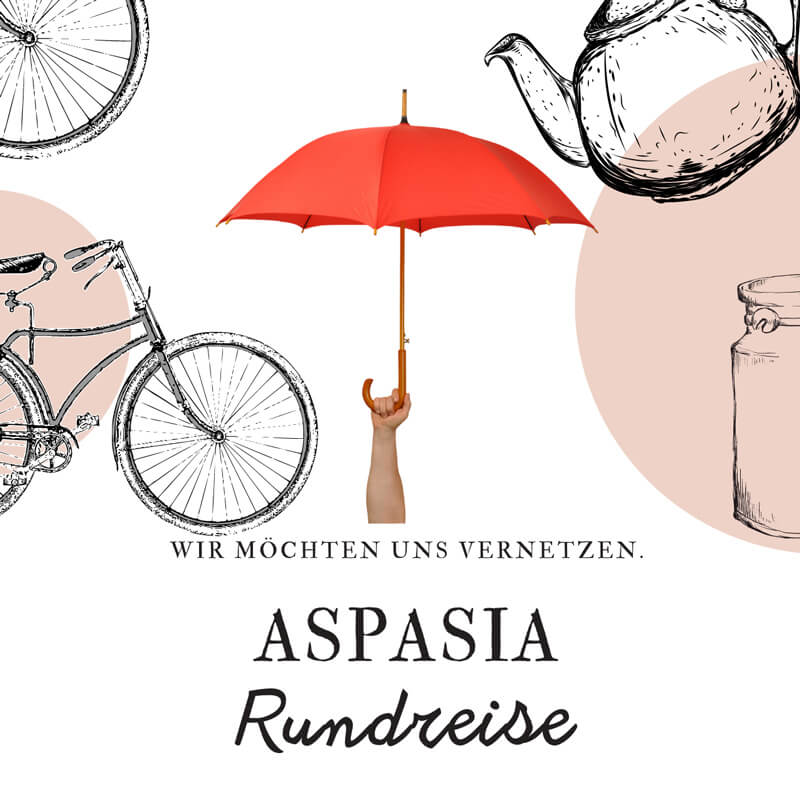 Zusehen ist eine Grafik zur "Aspasia Rundreise". Die Beratungsstelle möchte sich mit anderen Organisationen vernetzen.