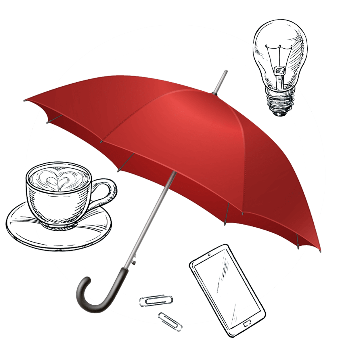 Diese Grafik zeigt einen roten Regenschirm und ist ein Symbol für Sexarbeit.
